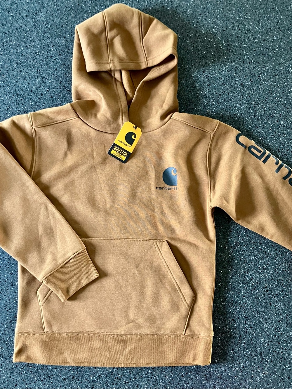 Carhartt kidsCarhartt Brown Crewneck Hoodie with Logo